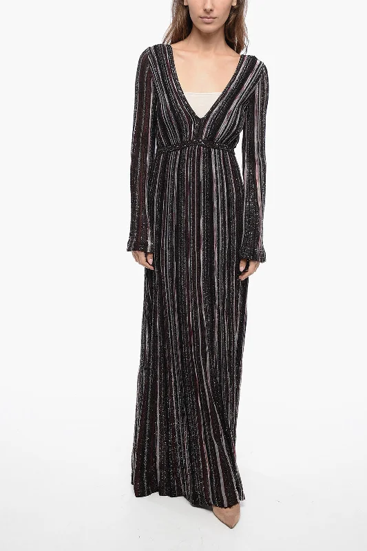 Missoni Knitted V Neckline Dress with Sequined and Lurex Detailing Tunics Evening elegant Missoni Knitted V Neckline Dress with Sequined and Lurex Detailing Tunics Evening elegant