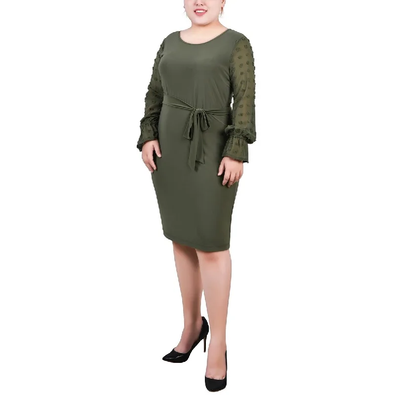 Plus Womens Jacquard Knee Sheath Dress Tunics Recommended stylist