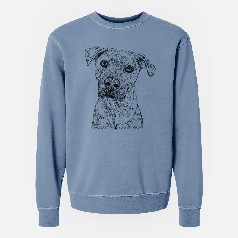 Bare Monster Baby the Pitbull Mix - Unisex Pigment Dyed Crew Sweatshirt Hoodie with Applique Textured Unique Bare Monster Baby the Pitbull Mix - Unisex Pigment Dyed Crew Sweatshirt Hoodie with Applique Textured Unique