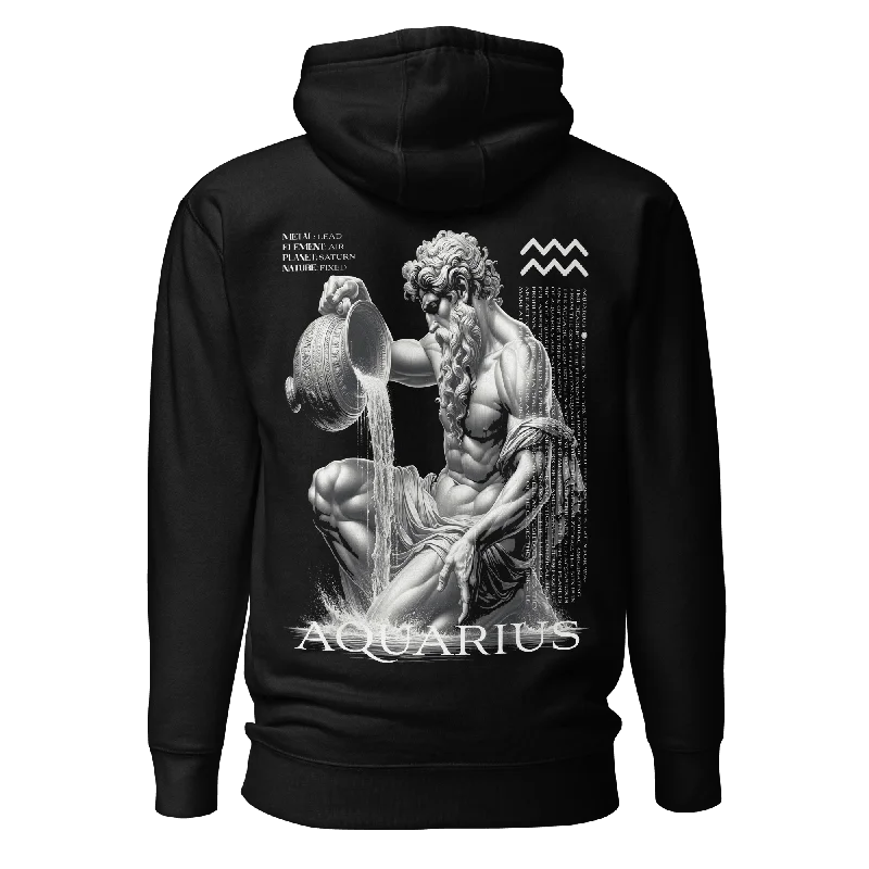 Deadpan Couture "Aquarius" Hoodie Hoodie with Hem Ribbing Snug Secure