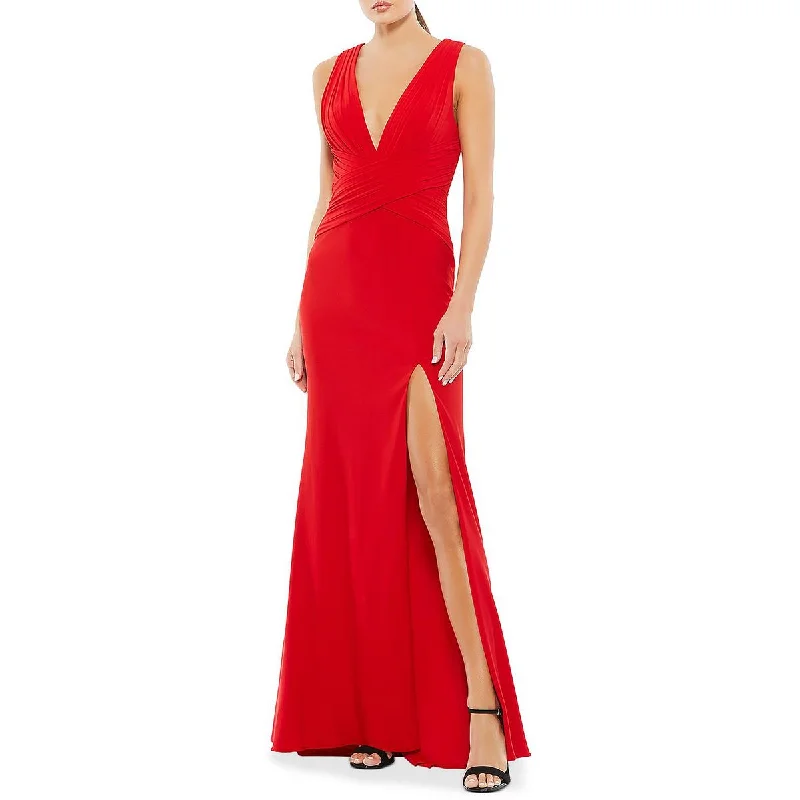 Ieena for Mac Duggal Womens Pleated Long Evening Dress Shift Classic Vintage