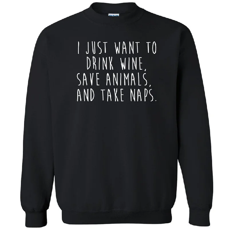 Zexpa Apparelâ„¢ Drink Wine Make Money Take Naps Unisex Crewneck Funny Humor Sweatshirt Hoodie with Set-In Sleeves Structured Classic Zexpa Apparelâ„¢ Drink Wine Make Money Take Naps Unisex Crewneck Funny Humor Sweatshirt Hoodie with Set-In Sleeves Structured Classic