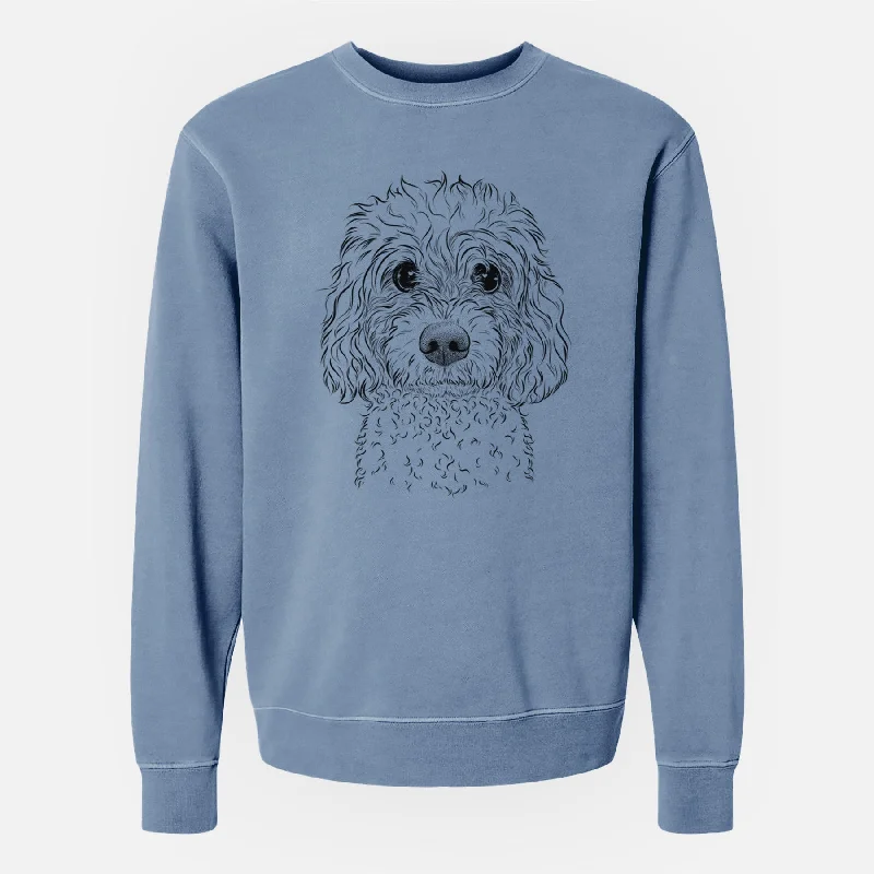 Bare Izzie the Cavachon - Unisex Pigment Dyed Crew Sweatshirt Hoodie with Drop Shoulder Relaxed Streetwear Bare Izzie the Cavachon - Unisex Pigment Dyed Crew Sweatshirt Hoodie with Drop Shoulder Relaxed Streetwear