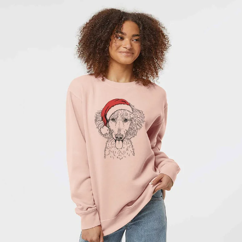 Santa Henry the White Standard Poodle - Unisex Pigment Dyed Crew Sweatshirt Hoodie with Tie-Dye Psychedelic Retro Santa Henry the White Standard Poodle - Unisex Pigment Dyed Crew Sweatshirt Hoodie with Tie-Dye Psychedelic Retro