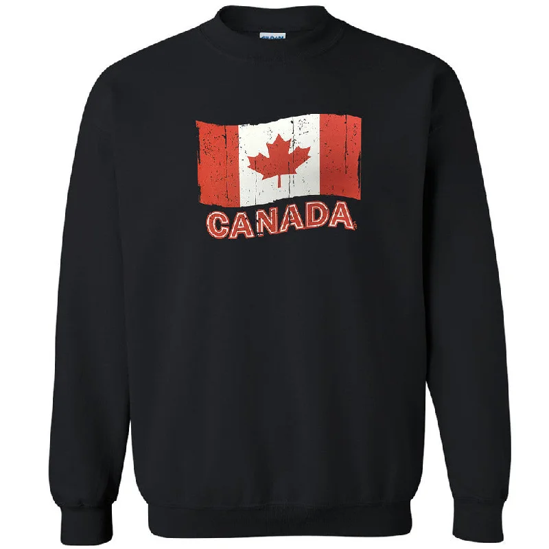 Zexpa Apparelâ„¢ Distressed Canada Flag Unisex Crewneck Patriotic Canadian Gift Sweatshirt Hoodie with Zipper Placket Modern Functional Zexpa Apparelâ„¢ Distressed Canada Flag Unisex Crewneck Patriotic Canadian Gift Sweatshirt Hoodie with Zipper Placket Modern Functional
