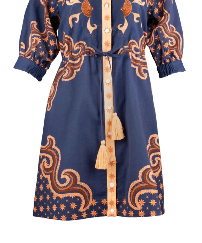 Celia Dress In Navy Camel Tunics Short Trendy