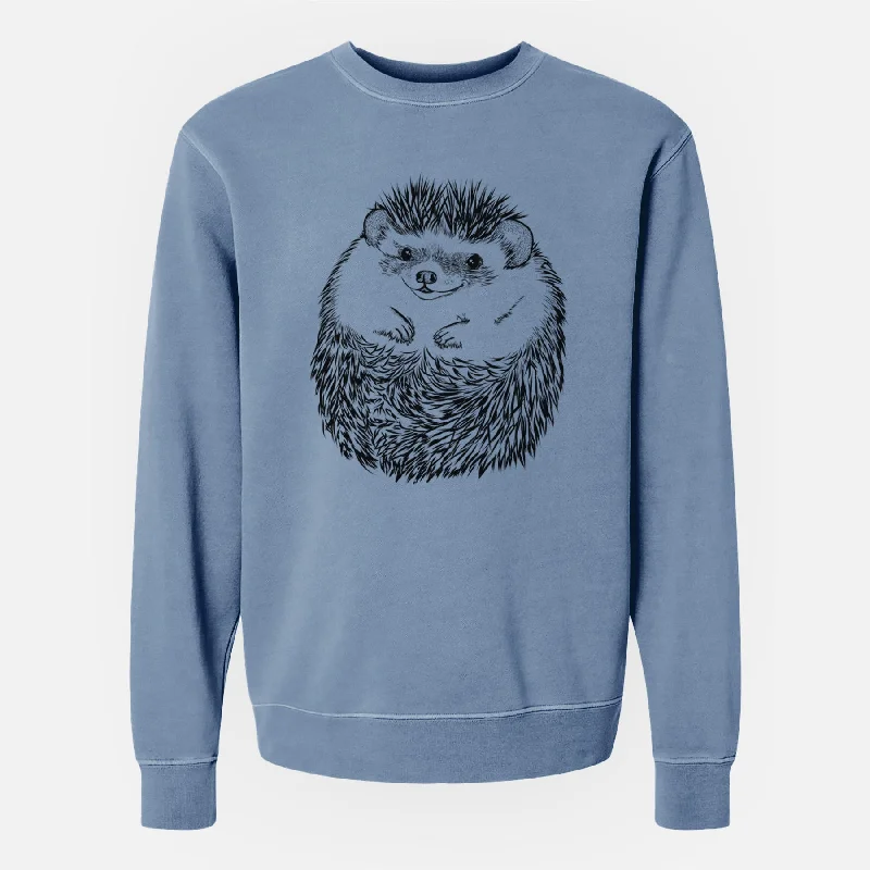Bare Sid the Hedgehog - Unisex Pigment Dyed Crew Sweatshirt Hoodie with Distressed Vintage Worn Bare Sid the Hedgehog - Unisex Pigment Dyed Crew Sweatshirt Hoodie with Distressed Vintage Worn