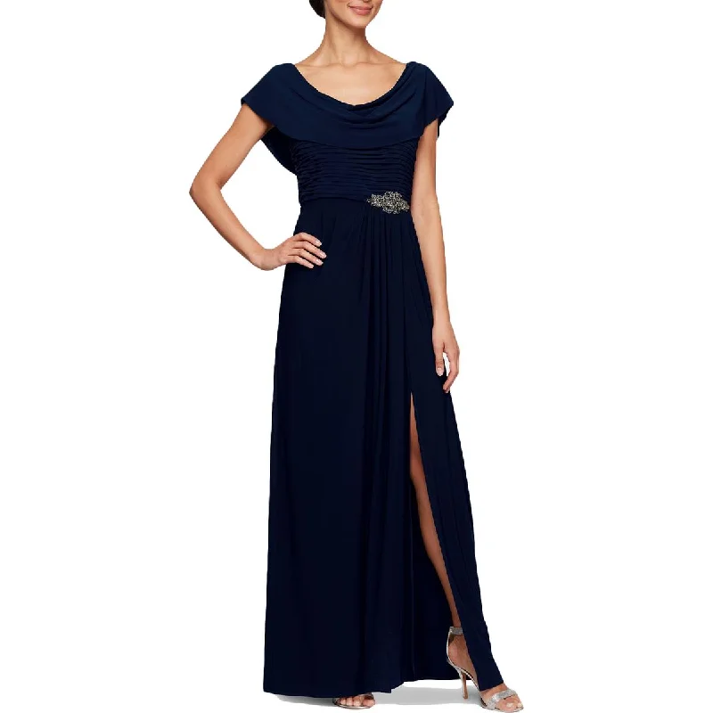 Alex Evenings Womens Cowlneck Embellished Evening Dress Tunics Prom sequined