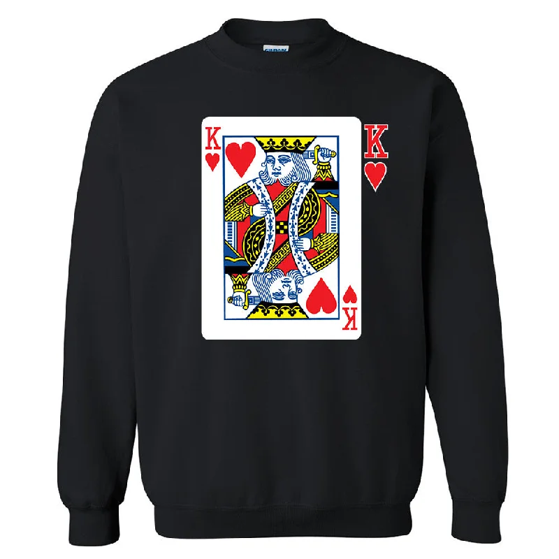 Zexpa Apparelâ„¢ Hearts King Game Cards Unisex Crewneck Couple Matching Valentines Day Sweatshirt Hoodie with Hem Raw Edge Edgy Unfinished Zexpa Apparelâ„¢ Hearts King Game Cards Unisex Crewneck Couple Matching Valentines Day Sweatshirt Hoodie with Hem Raw Edge Edgy Unfinished