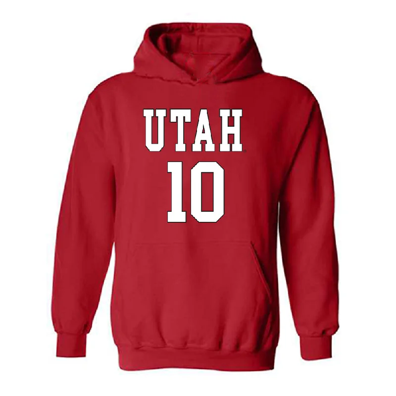 Utah - NCAA Women's Basketball : Grace Foster - Replica Shersey Hooded Sweatshirt Hoodie with Set-In Sleeves Structured Classic Utah - NCAA Women's Basketball : Grace Foster - Replica Shersey Hooded Sweatshirt Hoodie with Set-In Sleeves Structured Classic