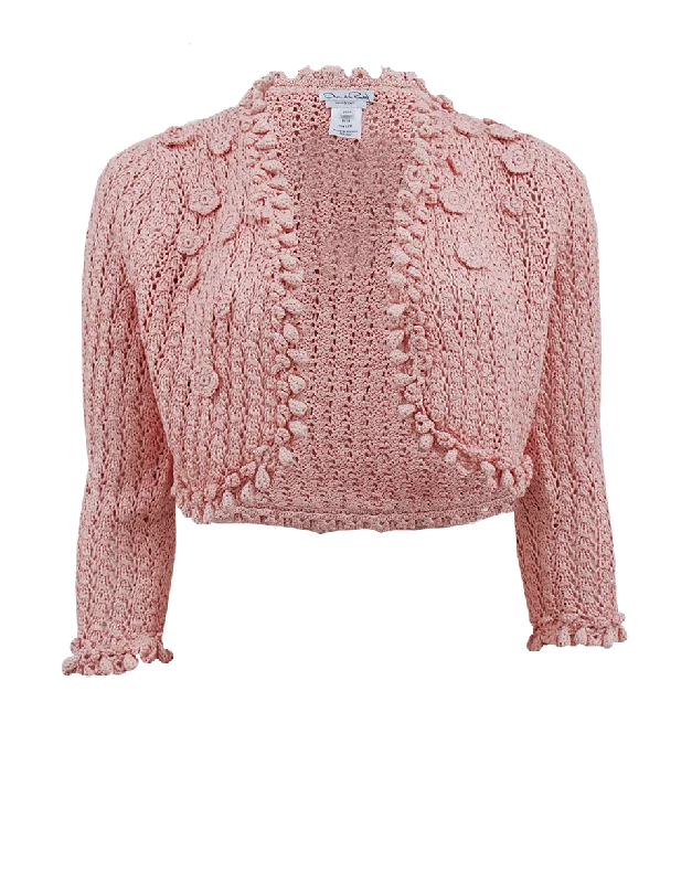 Crochet Cardigan with Flower Cardigan Knitwear Sweater