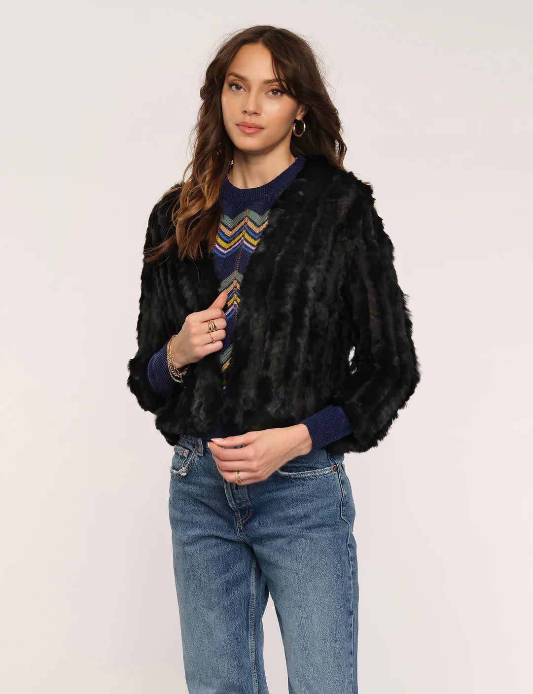 Rosa Jacket-Black Collared Jacket Crew Neck Jacket Turtle Neck Jacket