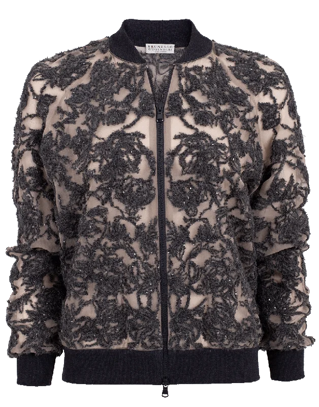 Paillette Embroidered Jacket Fleece Jacket Down Jacket Parka