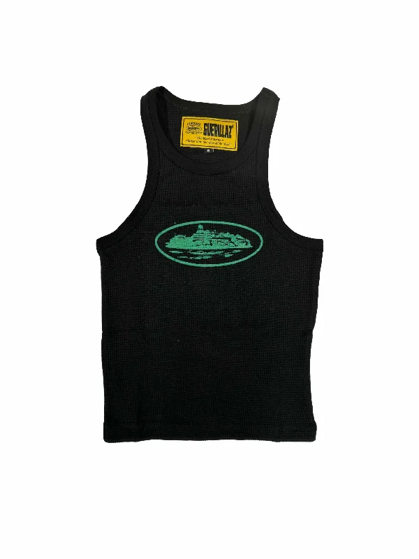Corteiz Women's Alcatraz Tank Top Black/Green (W) fitness tank top