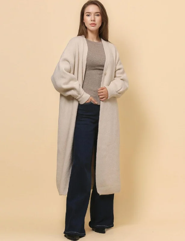 Ladies Solid Color V-Neck Botton Open Long Cardigan SKT4826 Cardigan Knitwear Sweater Ladies Solid Color V-Neck Botton Open Long Cardigan SKT4826 Cardigan Knitwear Sweater