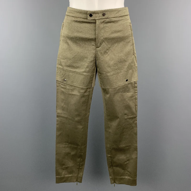 GUCCI Size 2 Olive Cotton / Elastane Snaps Cargo Cuff Zipper Casual Pants Lightweight Linen Pants GUCCI Size 2 Olive Cotton / Elastane Snaps Cargo Cuff Zipper Casual Pants Lightweight Linen Pants