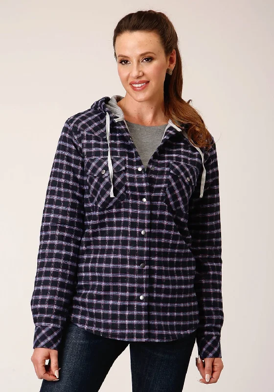 Roper Womens Thermal Lined Flannel Blue 100% Cotton Cotton Jacket Faux Fur Jacket Real Fur Jacket Shearling Jacket Roper Womens Thermal Lined Flannel Blue 100% Cotton Cotton Jacket Faux Fur Jacket Real Fur Jacket Shearling Jacket