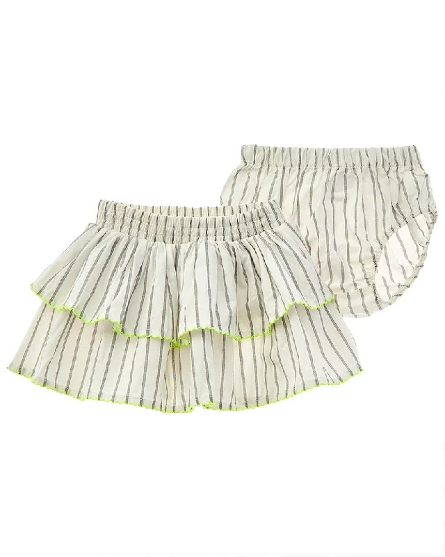 Rockets of Awesome Striped Ruffle Skirt leather skirt refined