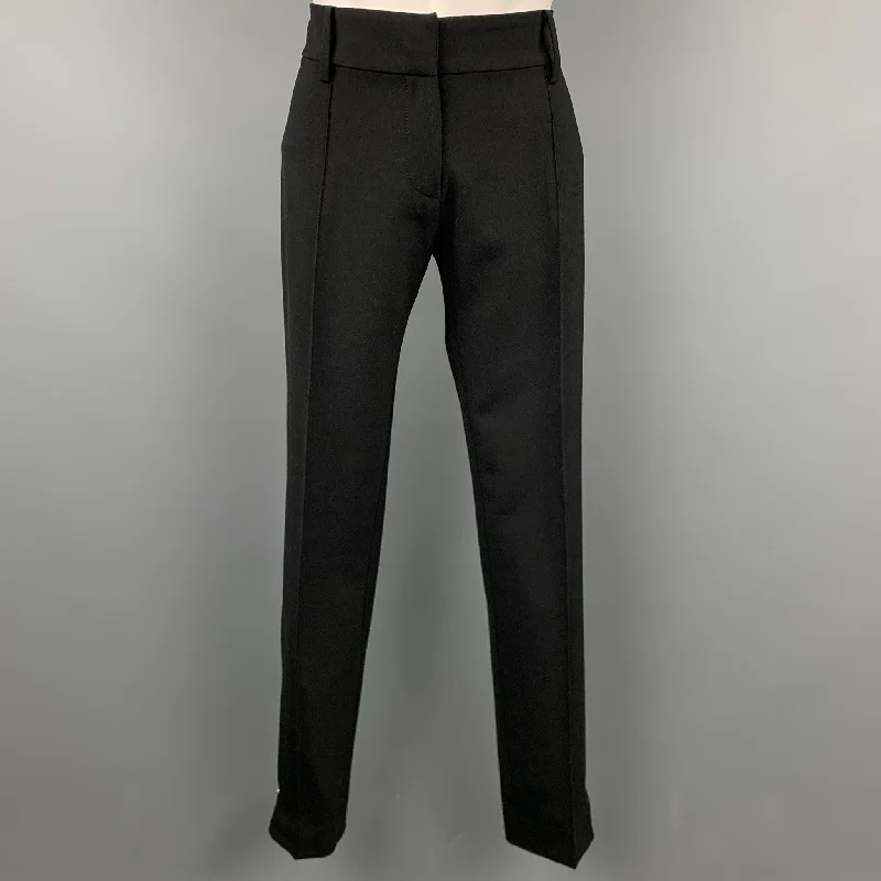 BALENCIAGA Size 2 Black Polyester Blend Dress Pants Casual Wide Pants