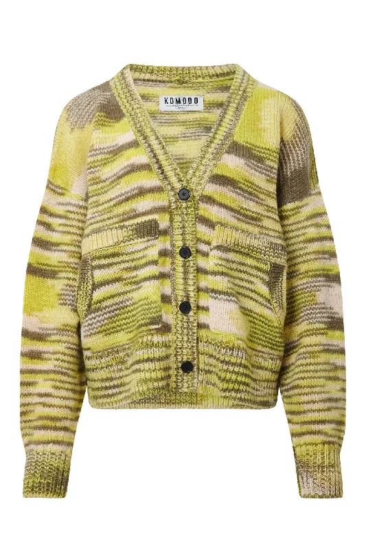 Hope Handknit Wool Cardigan Green Collared Crew Neck Turtle Neck