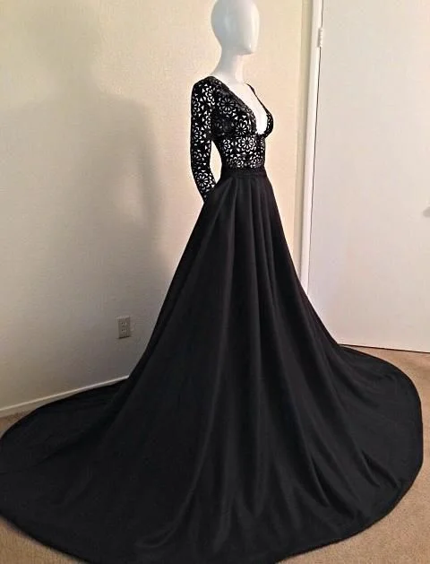 Deep V Neck Prom Dress,Floral Prom Dress,Long Sleeve Prom Dress,Fashion Prom Dress,Sexy Party Dress cg1701 Tunics Review highly