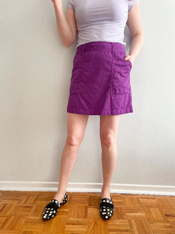 Jacob Purple Cotton Modal Mini Skirt - Small silk skirt luxurious