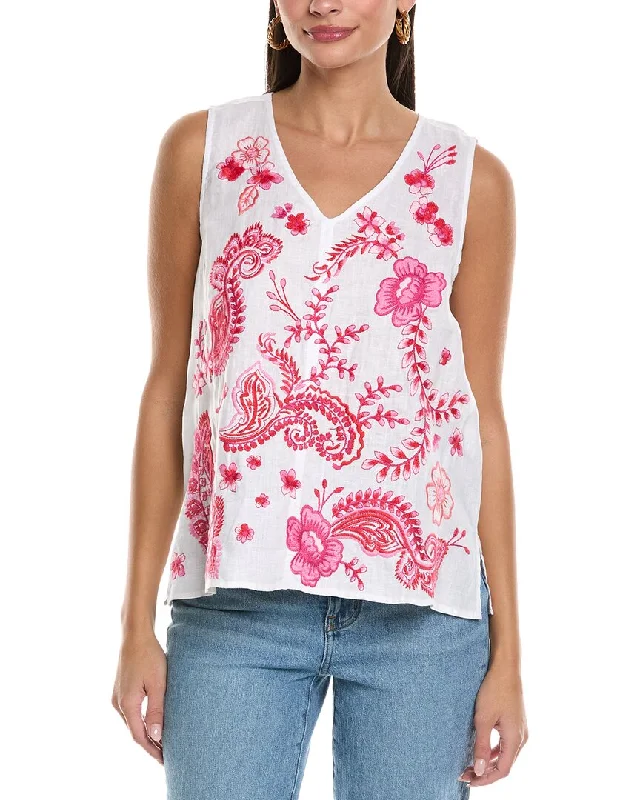Johnny Was Linen Tank layering tank top