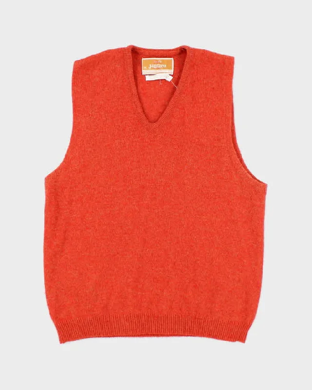 Vintage Jantzen Orange Wool Tank Knit - M lemon yellow tank