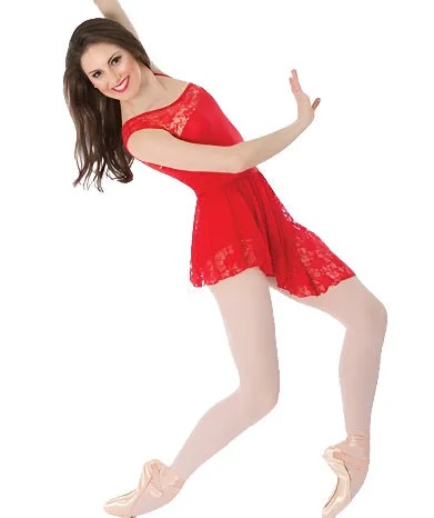 Asymmetrical Lace Short Dance Skirt (Adult) relaxed fit skirt