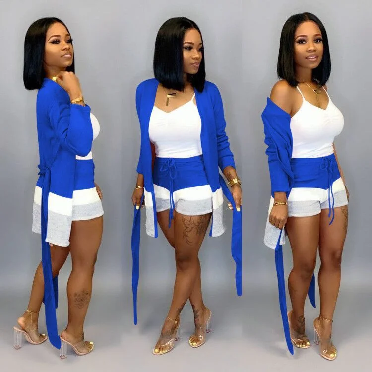 Women's Autumn And Winter Cute Cardigan Shorts Two-piece Set Casual Formal Business