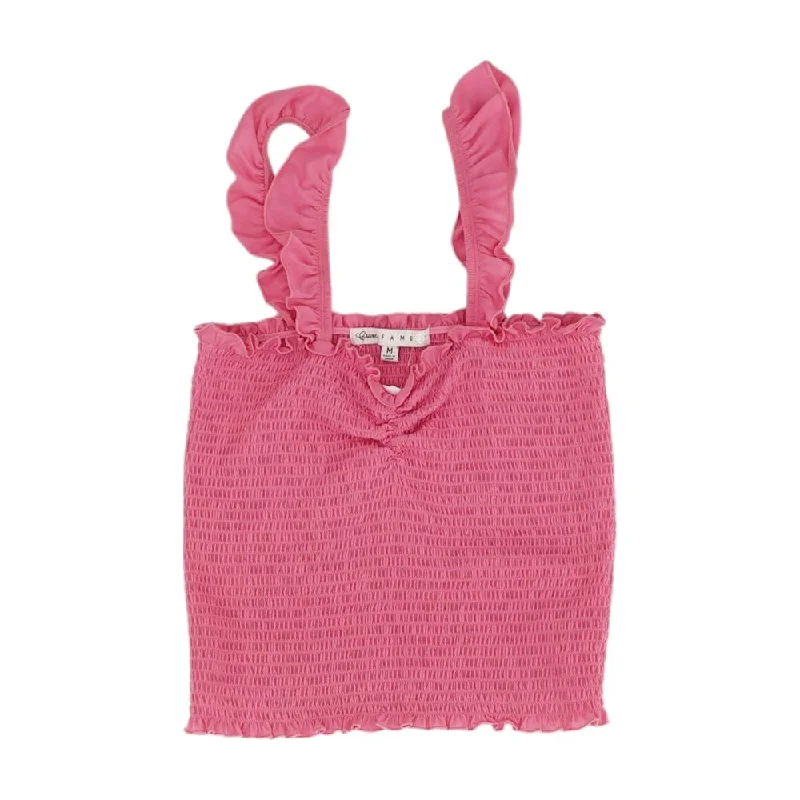 Pink Solid Cropped Tank adorable tank top