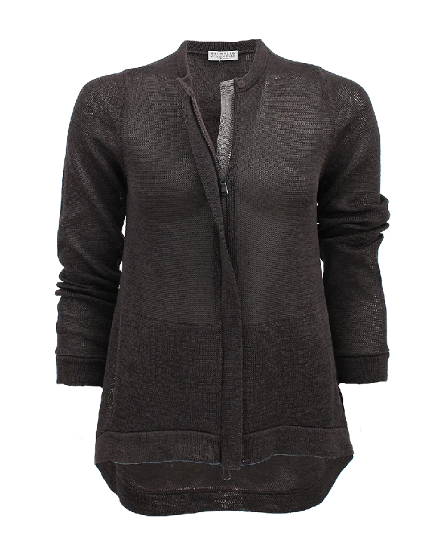 Cotton Cylinder Monili Cardigan Asymmetrical,ymmetric Pencil Cardigan