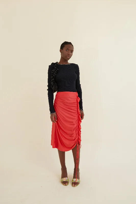 Agathe Skirt Red corduroy skirt comfortable