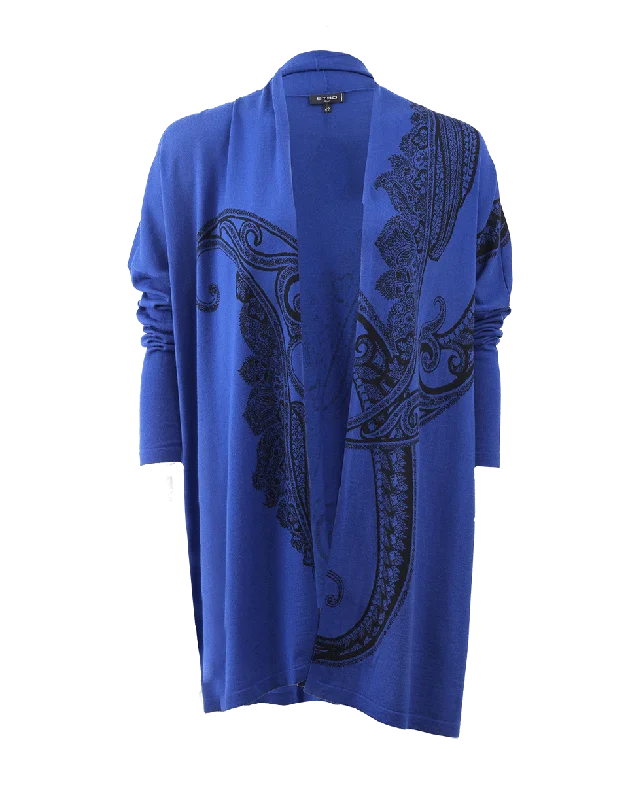 Open Drape Front Cardigan Notch Collar Peter Pan Collar Cowl Neck