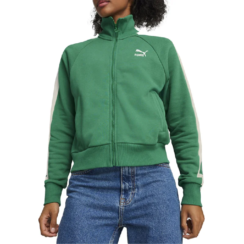 Iconic T7 Full Zip Track Jacket Denim Fabric Leather Fabric Suede Fabric