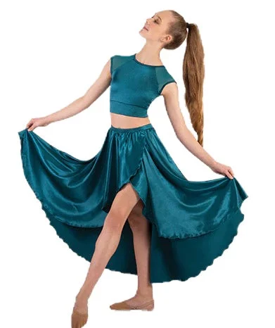 Satin Hi Lo Skirt a-line skirt cut