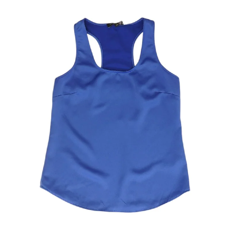 Blue Solid Tank flirty tank top