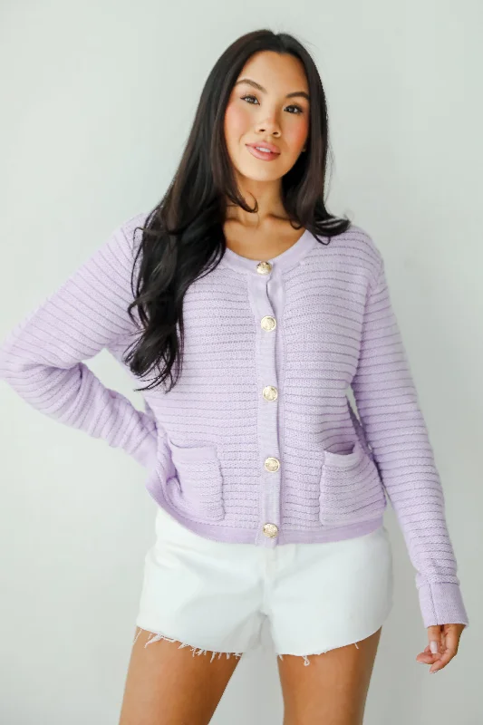 FINAL SALE - Feeling So Cute Lavender Sweater Cardigan Herringbone Houndstooth Plaid FINAL SALE - Feeling So Cute Lavender Sweater Cardigan Herringbone Houndstooth Plaid