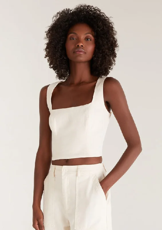 corset smock back tank flirty tank top