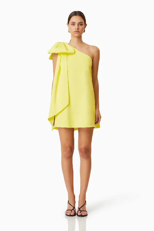 Elliatt Kennedy Kennedy Mini Party Dress In Yellow Tunics Polka dots