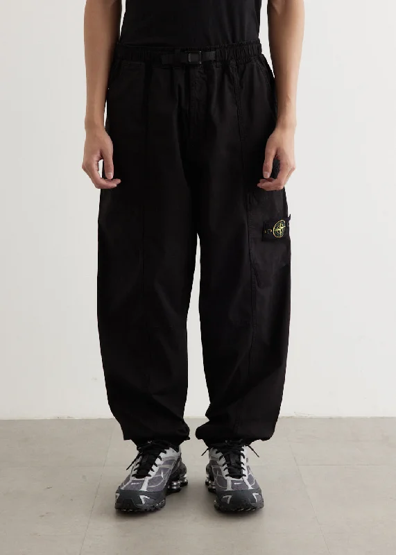 Supima Cotton Twill Cargo Pants Comfortable Jogger Trousers