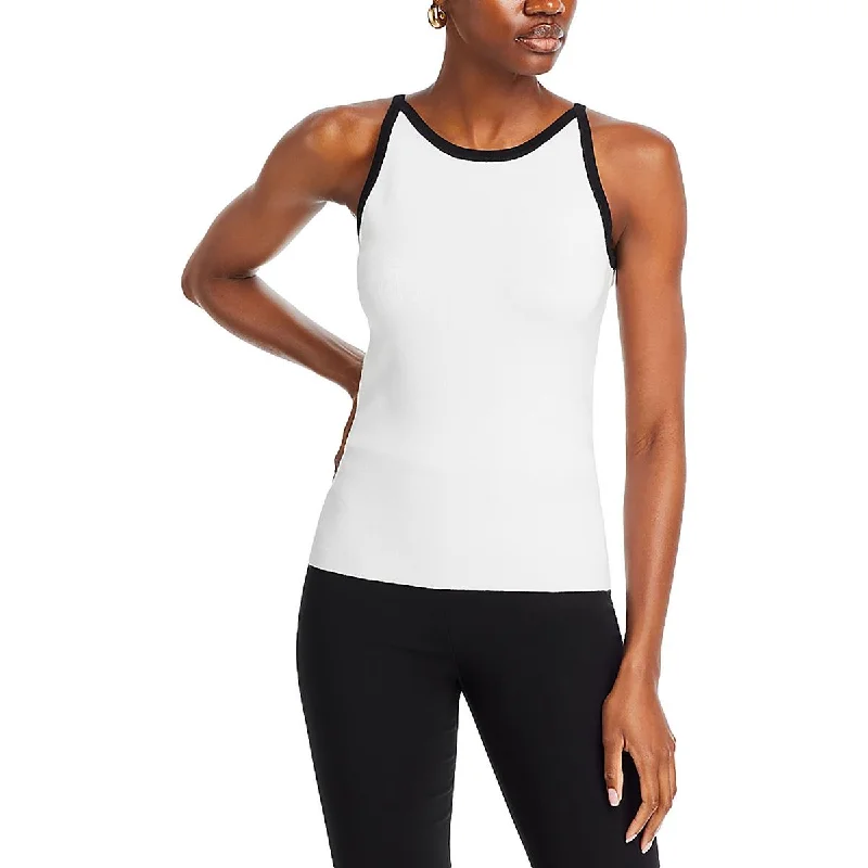 T Tahari Womens Ribbed Sleeveless Tank Top off shoulder tank