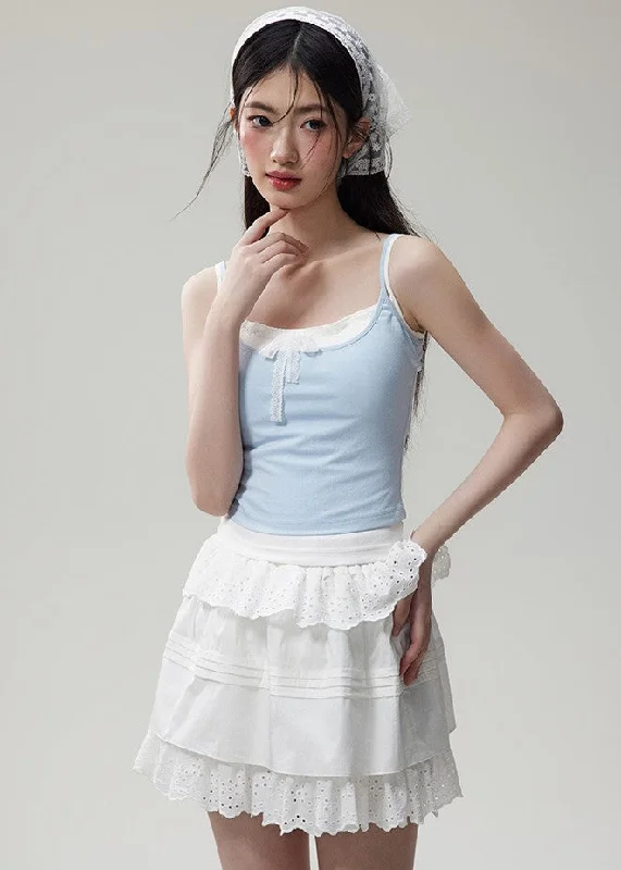 Lace Bow Cake Short Skirt NTO0117 lace skirt elegant