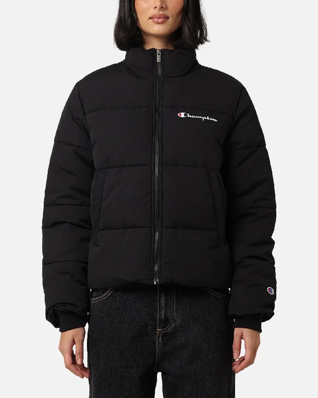 Champion Women's Rochester Puffer Jacket Black Zippered Jacket Buttoned Jacket Snapped Jacket Champion Women's Rochester Puffer Jacket Black Zippered Jacket Buttoned Jacket Snapped Jacket