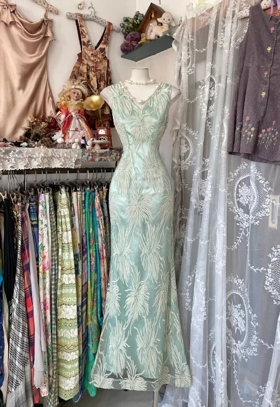 Tiffany Blue V Neck Mermaid Vintage Long Party Dress Formal Evening Gown, DP4548 Tunics Review highly