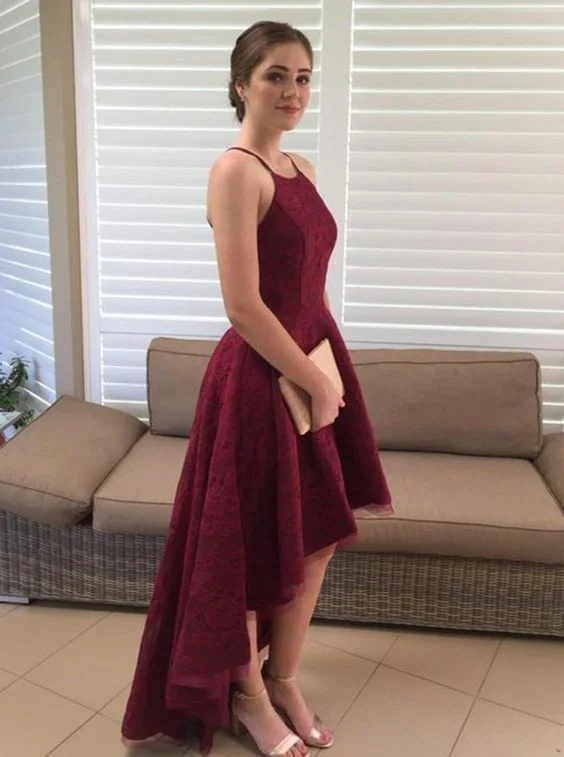 Burgundy High Low Prom Dress,Party Dress  cg5671 Sequined Elegant Party