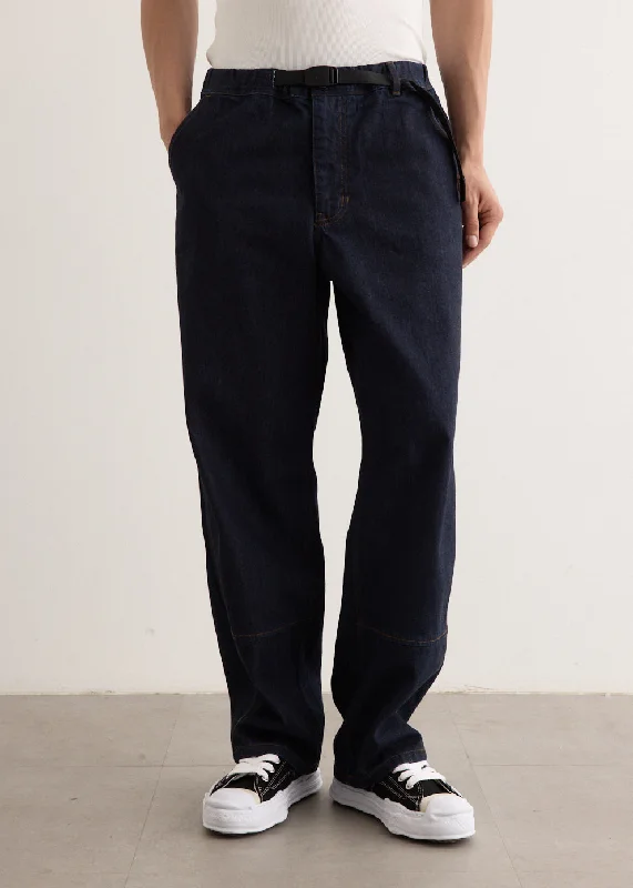 Japanese Denim Work Pants Cozy Full-Length Pants