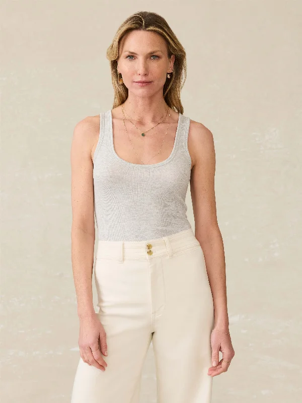 Featherweight Freestyle Tank - Light Grey Heather high neck tank