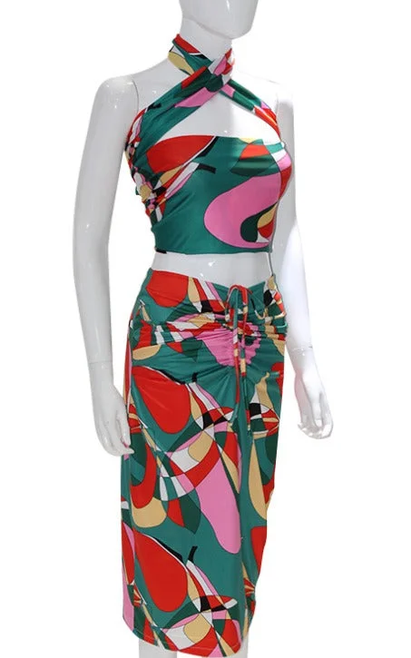 Amala Two Piece Skirt Set chiffon skirt flowing