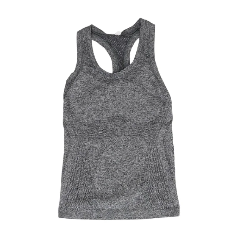 Gray Solid Active Tank lace tank top